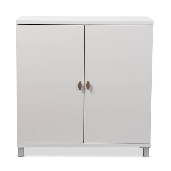 Baxton Studio Marcy White Wood Entryway Bags Storage